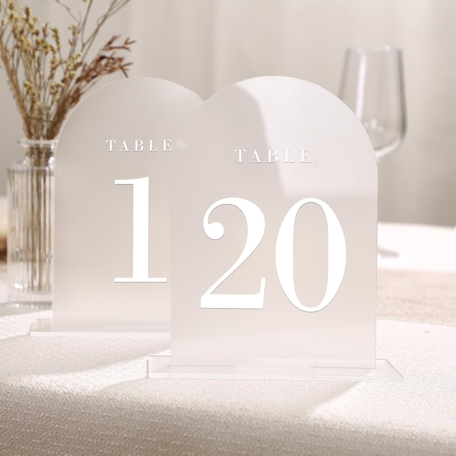 Frosted Acrylic Arched Table Numbers